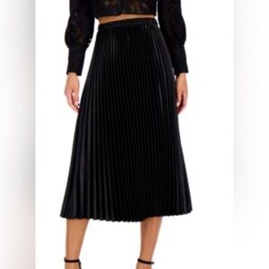 Anne Klein Black Midi Pleated Skirt